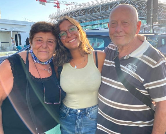 Vanessa with her Italian parents