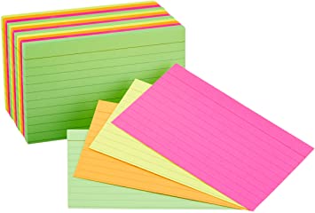 a package of multi-color 3x5 cards
