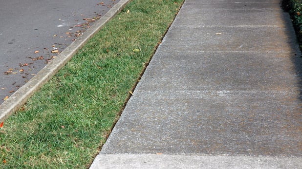 An empty sidewalk