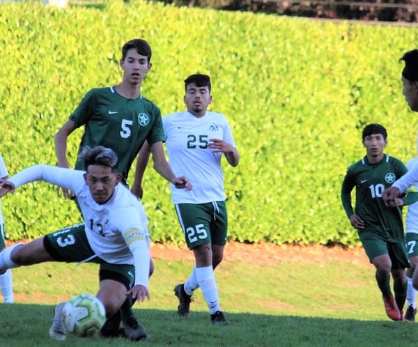 high school boys playing soccer