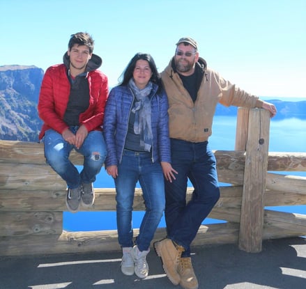 Dan, Carla, and Bob in front of Crater Lake