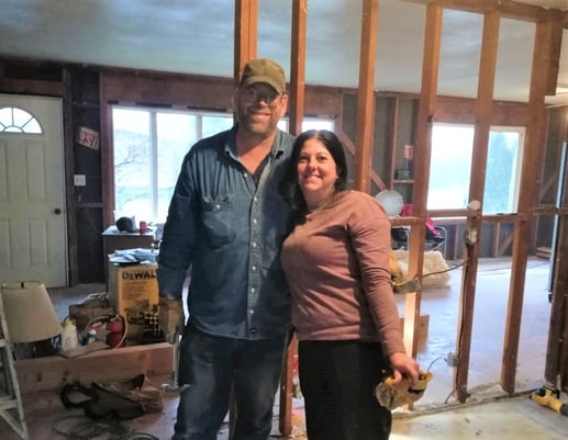 Bob & Carla inside home in process of renovations