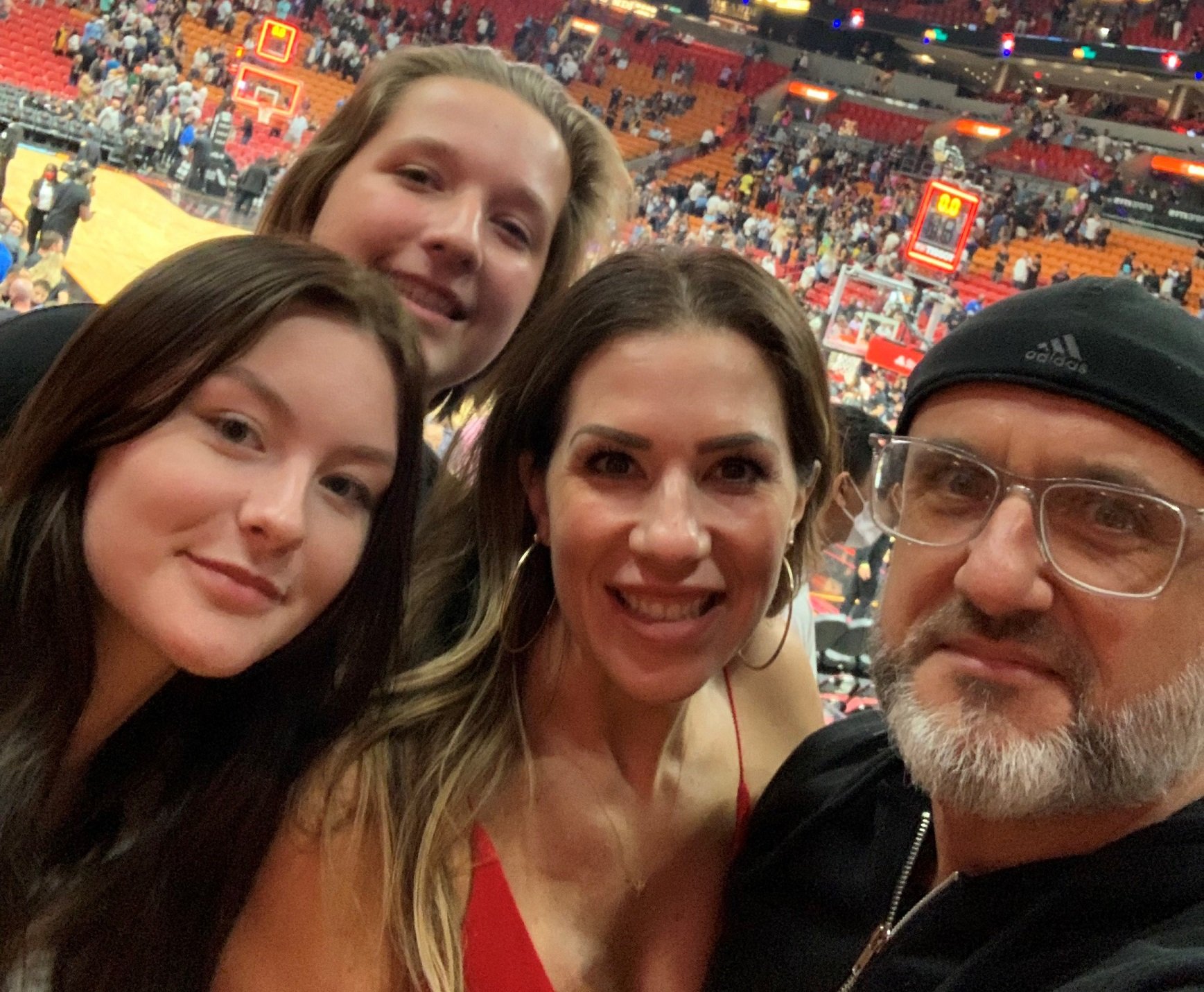 family at basketball game