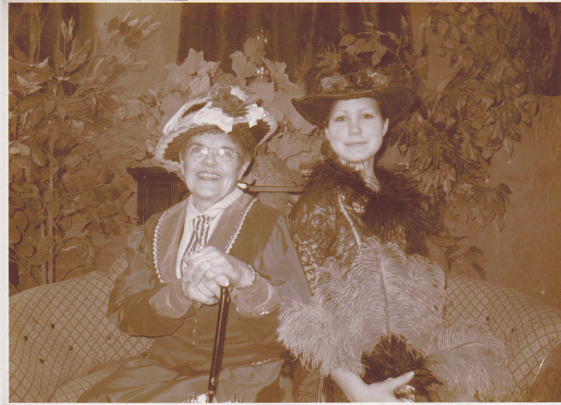 vintage photo of older woman and exchange student