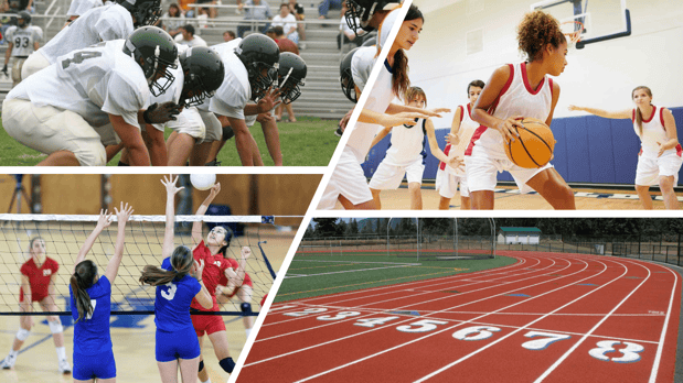High school sports football volley ball basketball and track