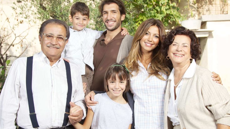 Italian family with three generations