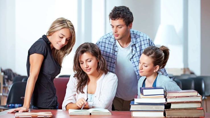 Italian students studying together