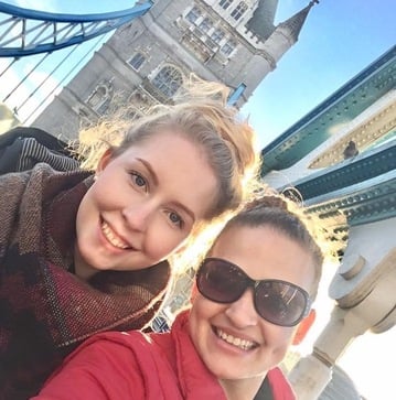Host mom and German student selfie in London