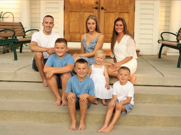 family photo on the front porch