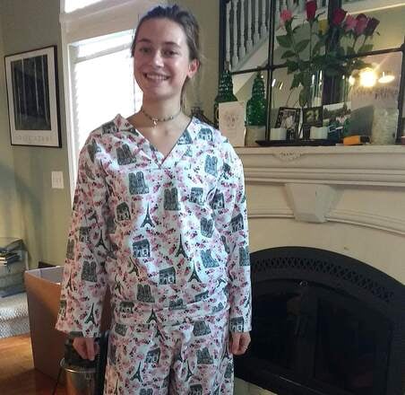Letizia modeling the pajamas