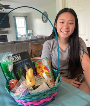 teen girl with her Easter basket