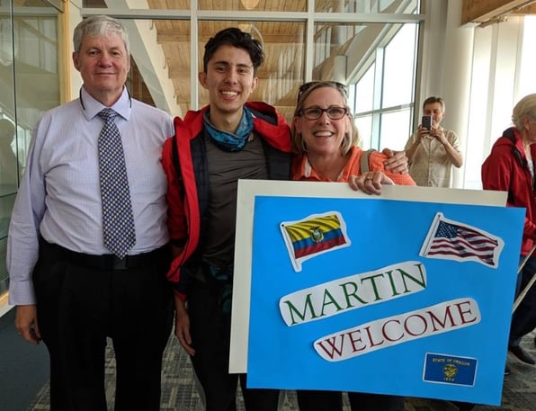 New Family Pic with Sr. Couple and Student Airport