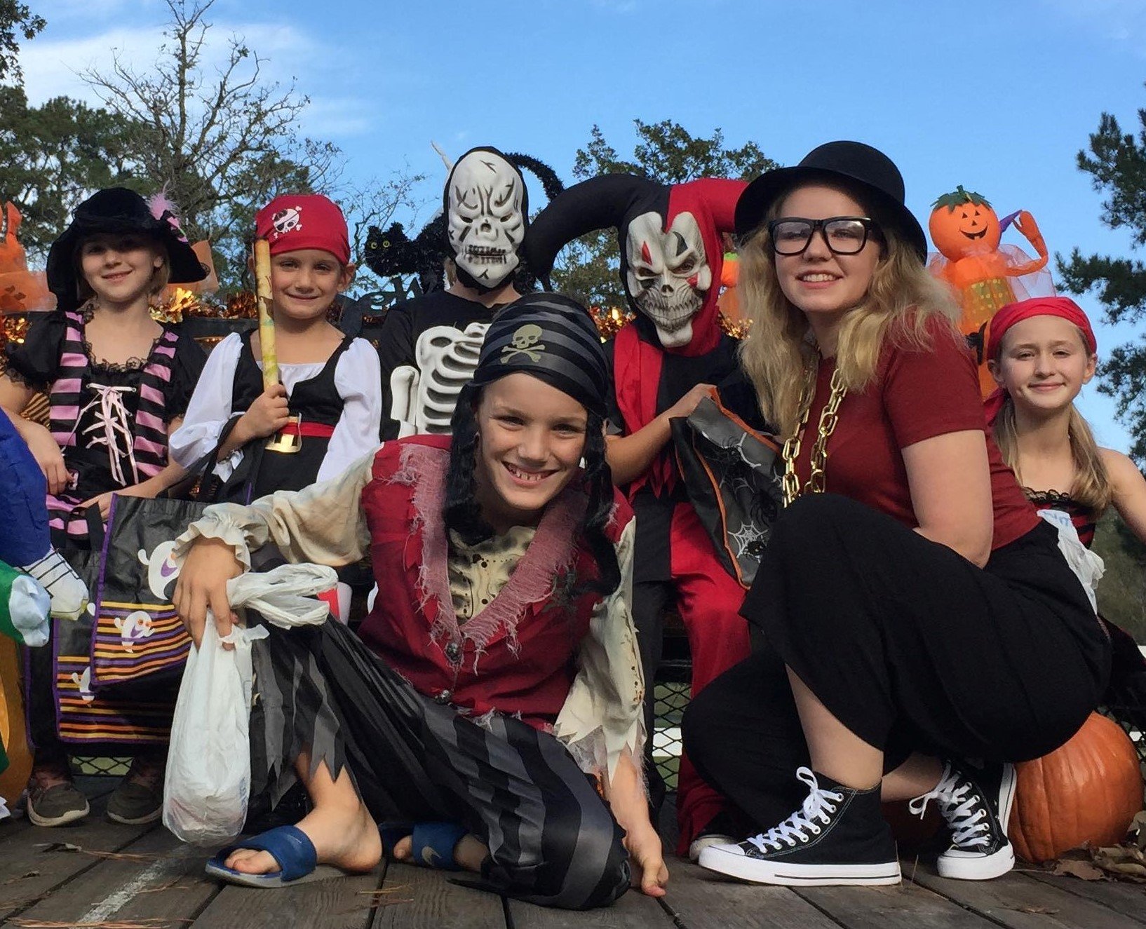 children dressed as pirates for Halloween