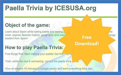 paella trivia game to download from international cultural exchange services