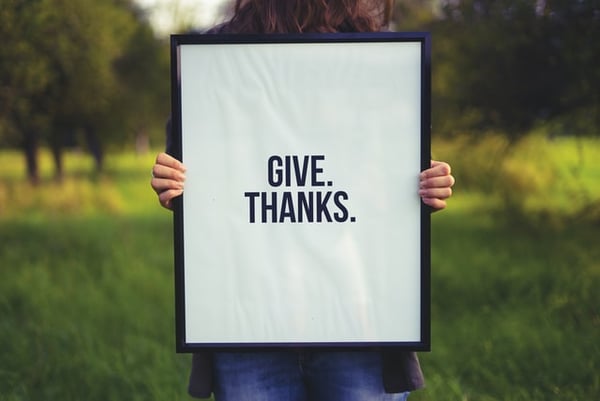 Sign that says Give Thanks to discuss ways to cultivate gratitude every day and teach gratitude skills and culture