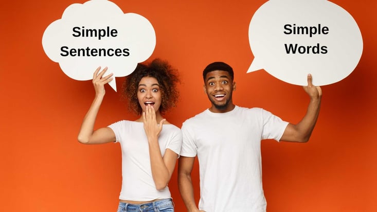 Speech bubbles that say simple sentences and simple wordsjpg