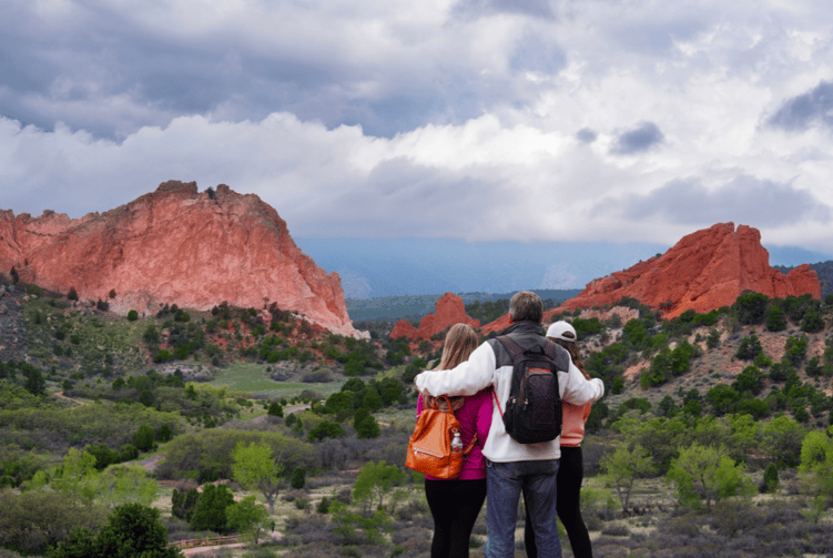 Family visiting national park