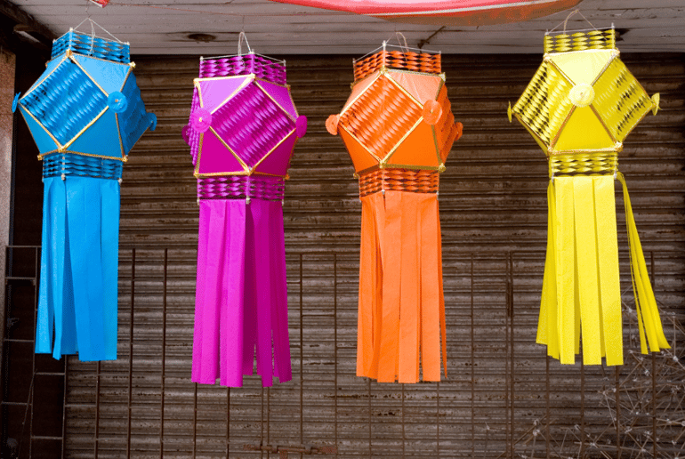 colorful hanging lanterns