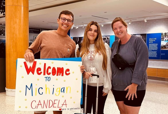 couple with exchange student