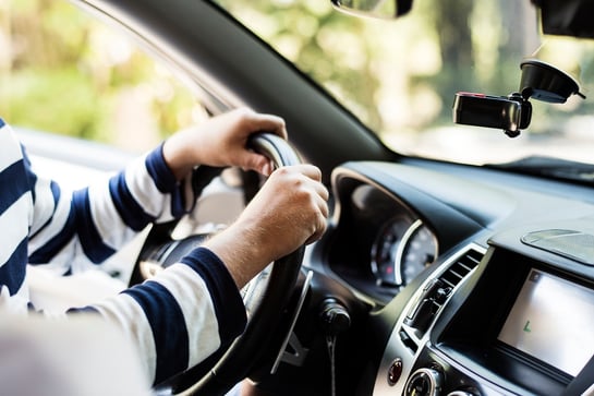 hands on steering wheel