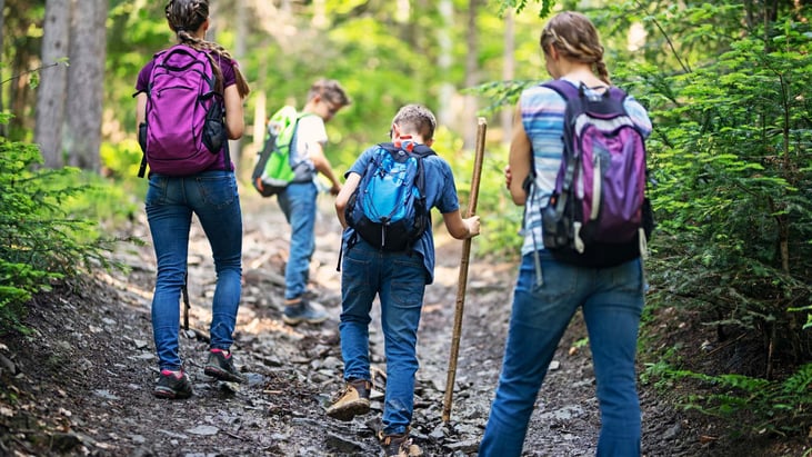 family hiking