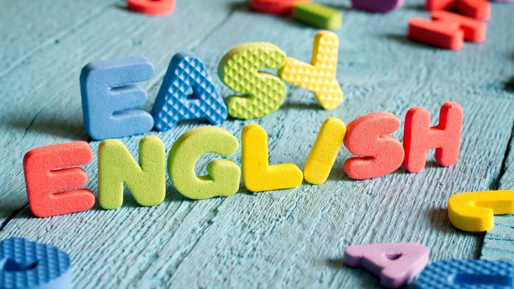 foam letters that spell Easy English