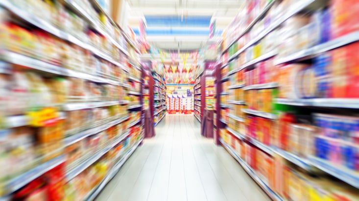 grocery store aisle with products