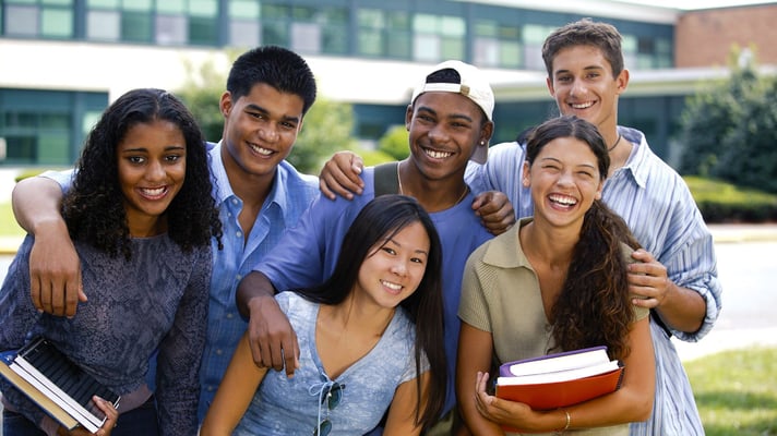 happy smiling Brazilian teenagers