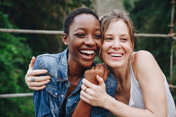 two women hugging