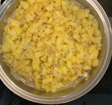 finely chopped potatoes and onion