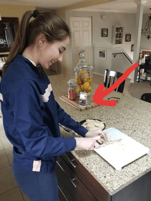 girl chopping onions