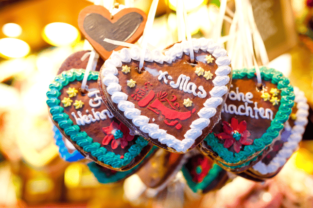 gingerbread ornaments with German words