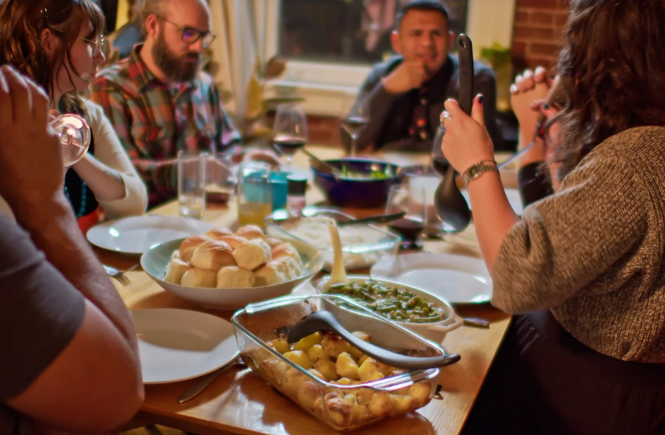 family around dinner table