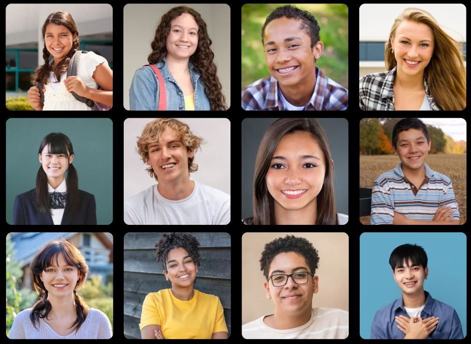 collage of exchange students