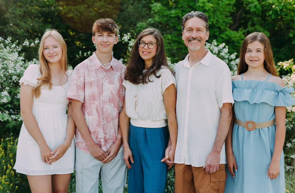 family photo in garden