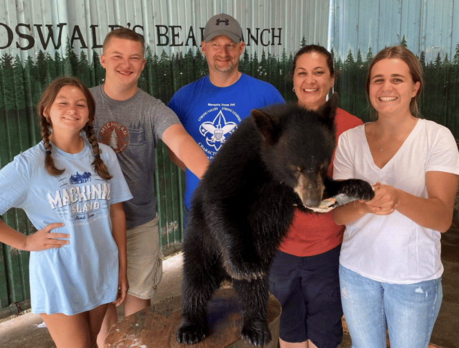 family with baby bear