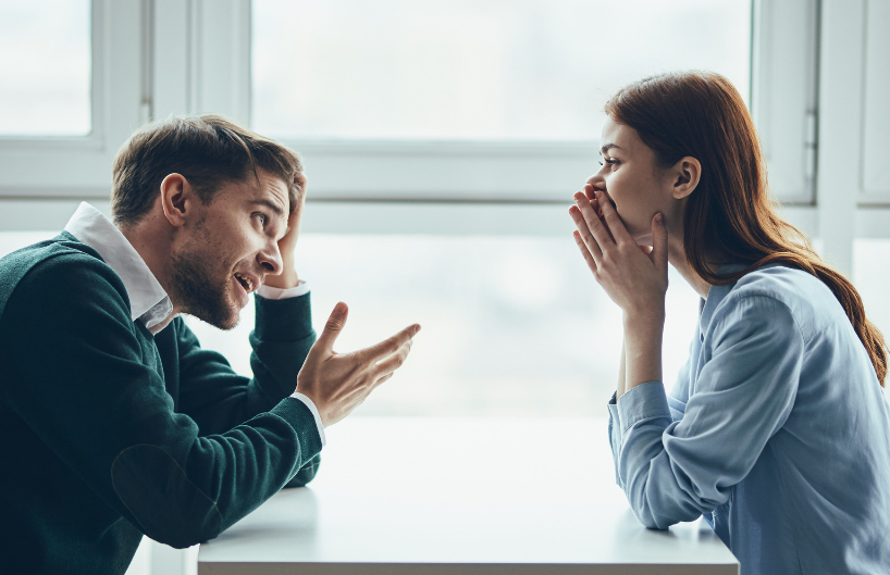 parent talking to teen girl
