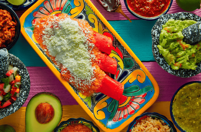 brightly colored ethnic dish