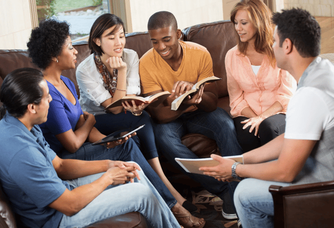 youth group discussing the Bible