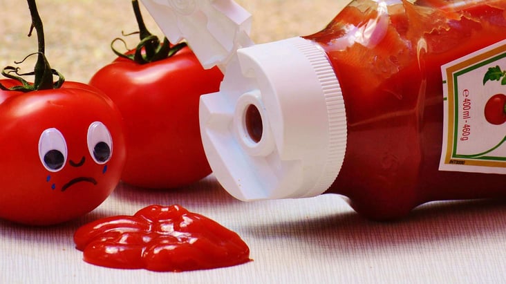 ketchup bottle and tomatoes