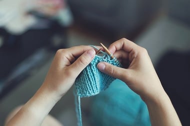 knitting by hand