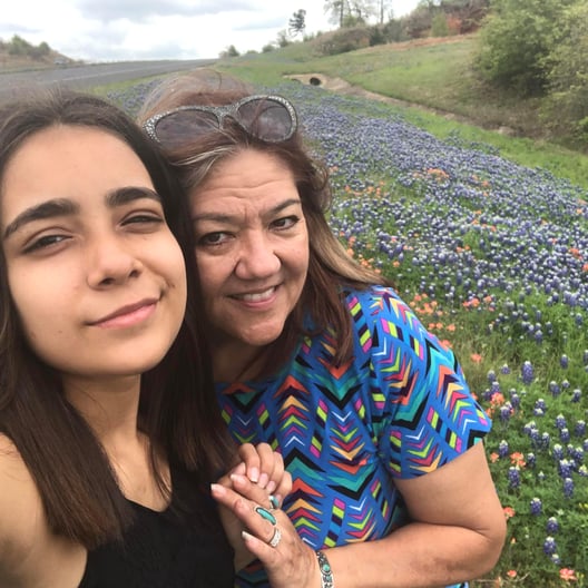 mother and daughter selfie