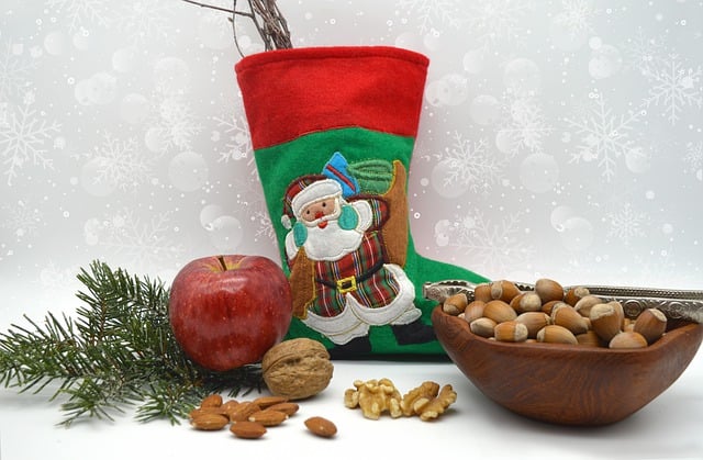 christmas stocking and nuts