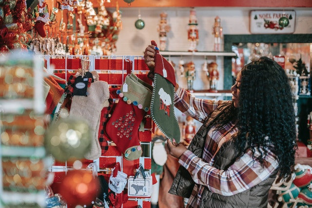 woman at christmas fair