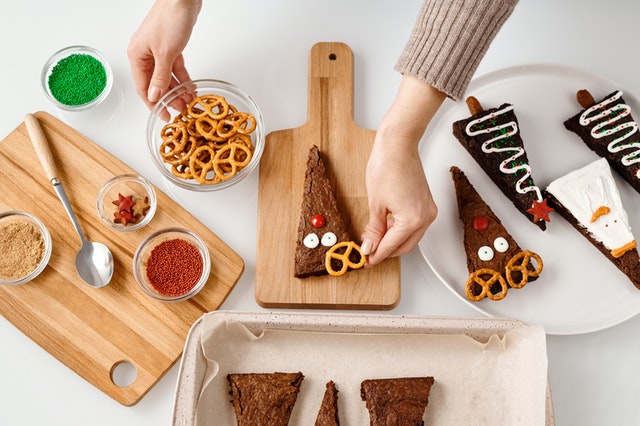 Christmas reindeer brownies