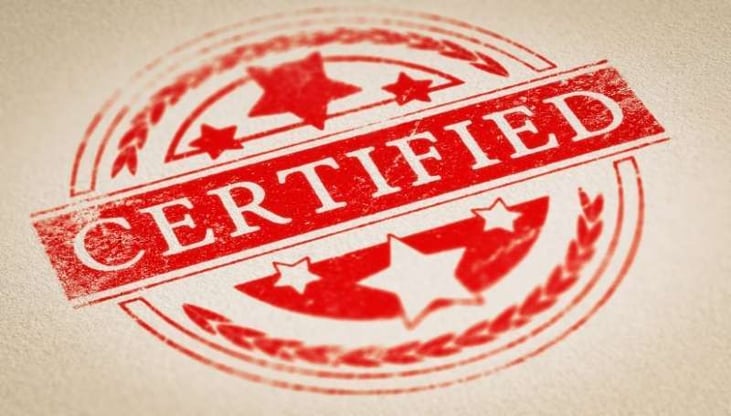 red stamp that says certified