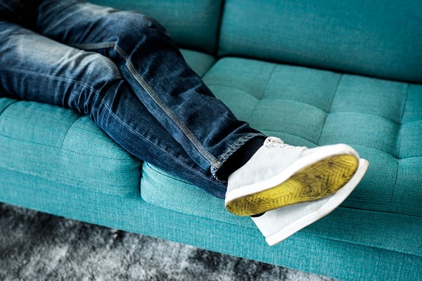 wearing shoes on the couch/carpet