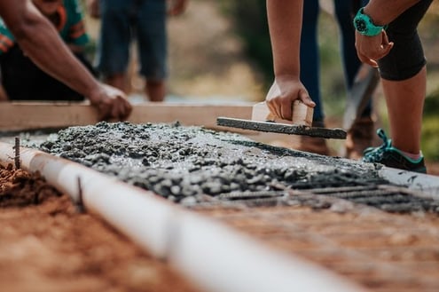 laying concrete