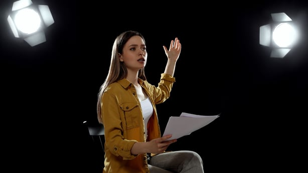 teenager girl acting on stage