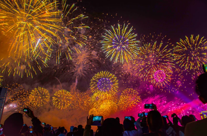 crown watching fireworks